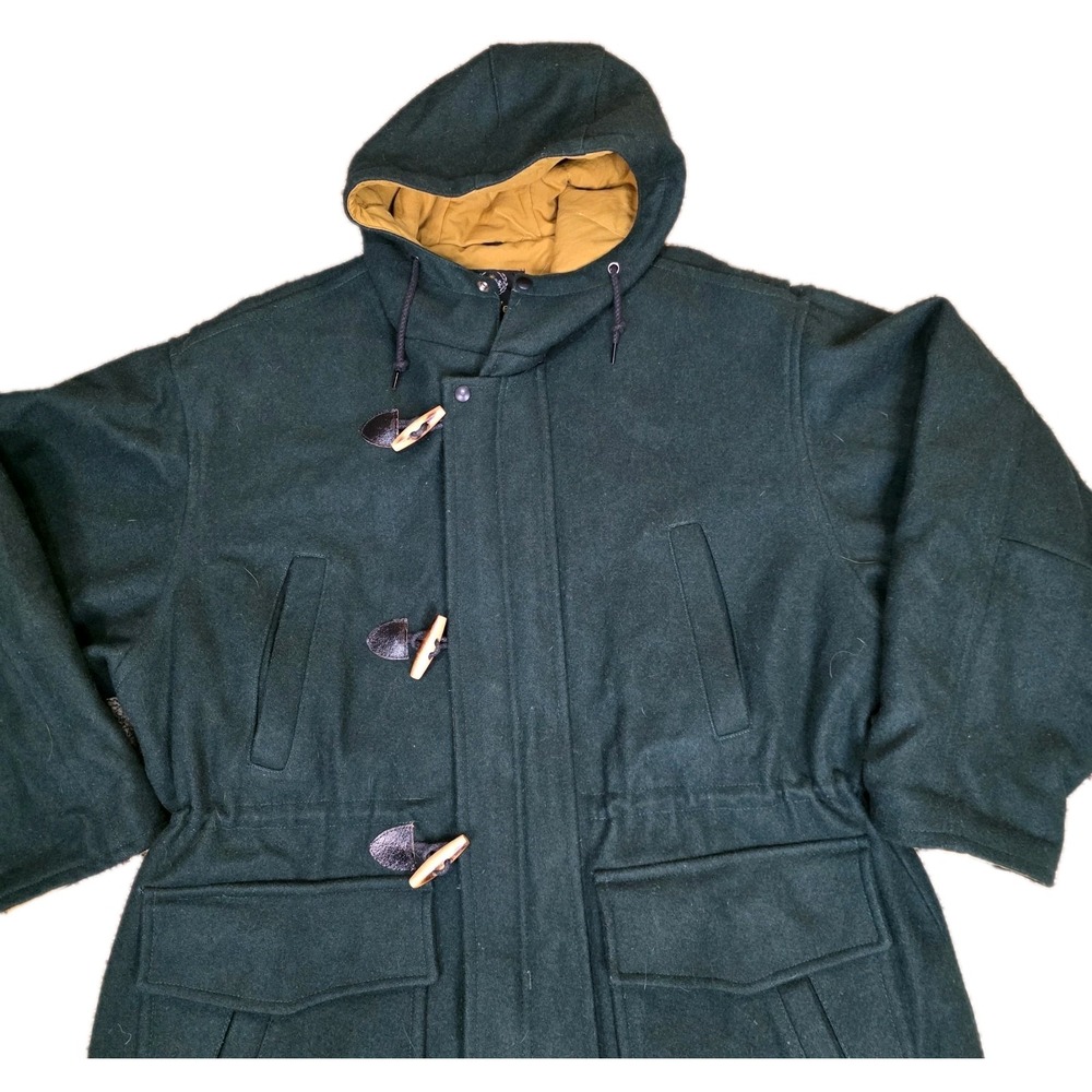 Aberdeen Wool Coat Jacket Men's Size XL Made in The USA Nautical Green Wood